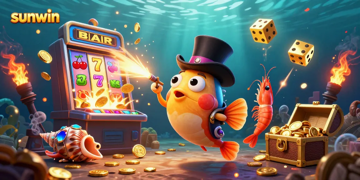 Win big with Sunwin's underwater casino adventure featuring vibrant characters and exciting game elements.