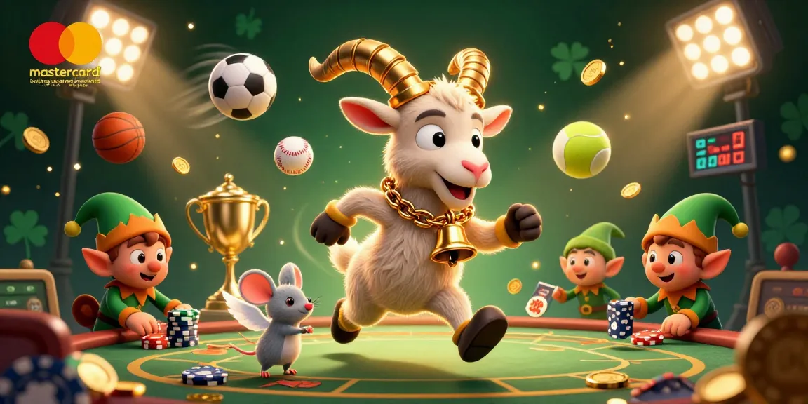 Engage with mastercard betting sites not on gamstop with fast payouts through a vibrant casino scene featuring dynamic characters and sports elements.