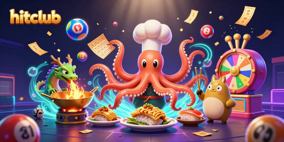 Hitclub players indulge in dynamic lottery fun with colorful game elements and action-packed scenes.